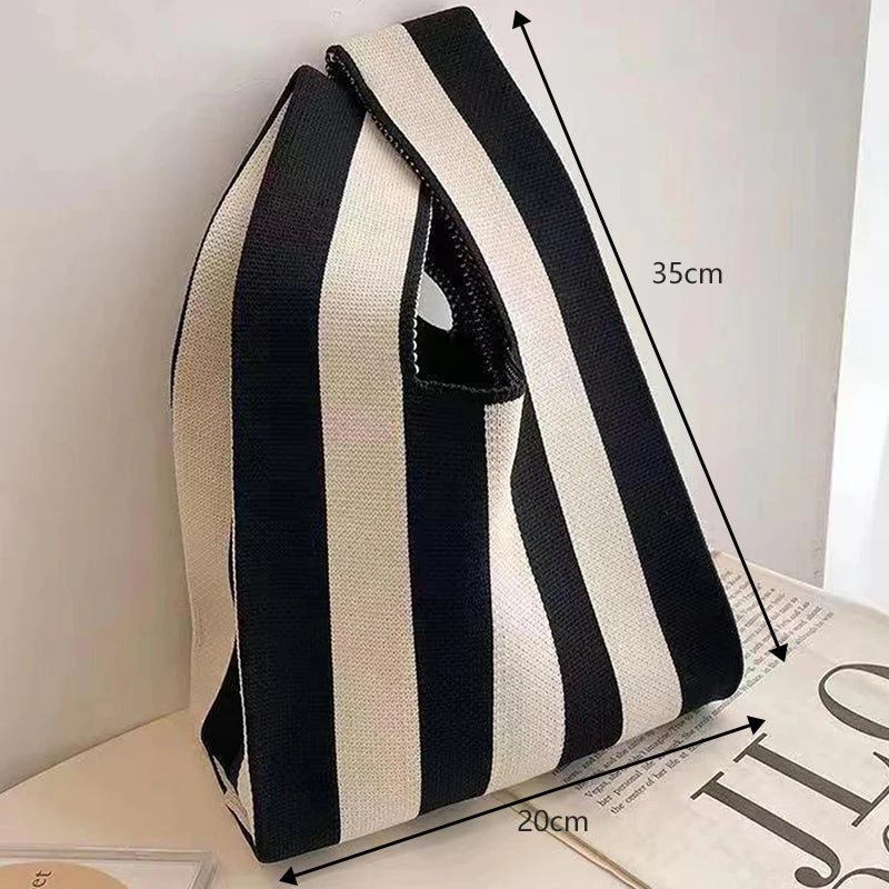 Fashionable Hand-woven Handbag - Women's Mini Buttoned Handbag - Korean-style Casual Handbag - Reusable Shopping Bag