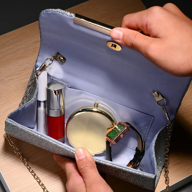 Luxury Wedding Envelop Clutch Bags Fashionable Chic Shiny Evening Bag Manual for Bridal ladies party hand bags