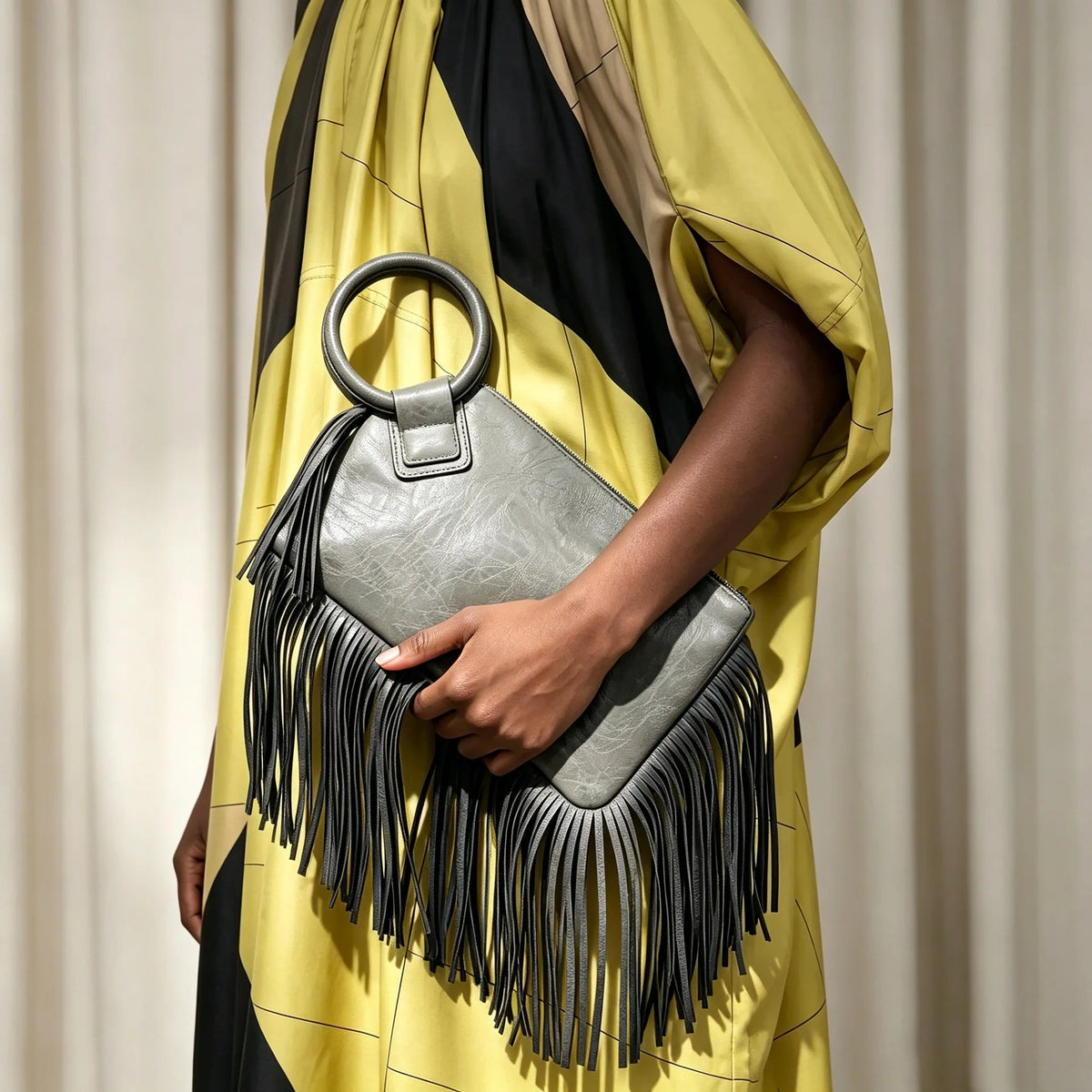 Vintage and personalized women's fringed clutch bag, fashionable street style Y2K handbag