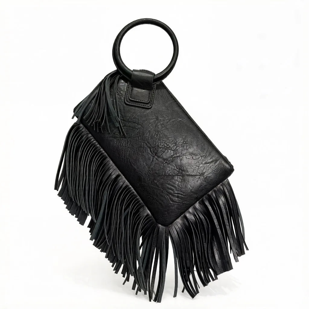 Vintage and personalized women's fringed clutch bag, fashionable street style Y2K handbag