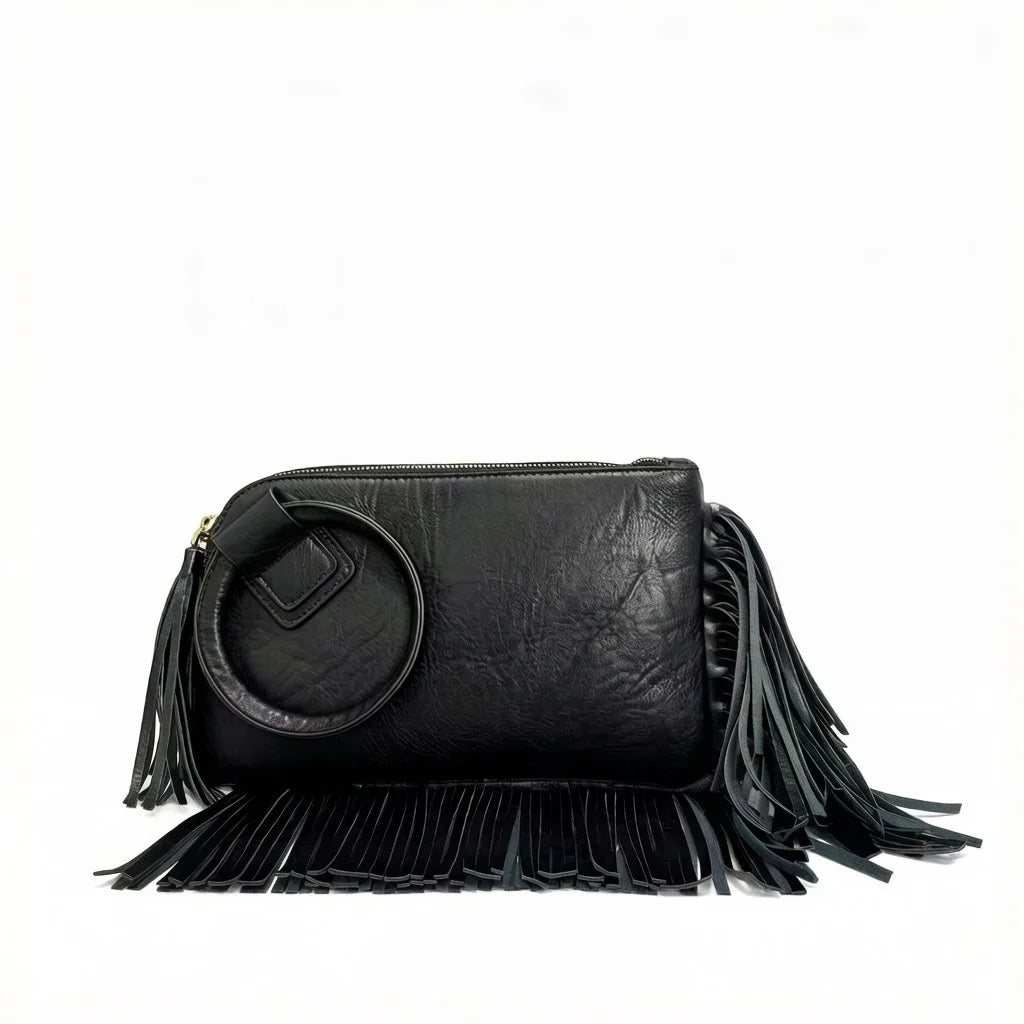 Vintage and personalized women's fringed clutch bag, fashionable street style Y2K handbag