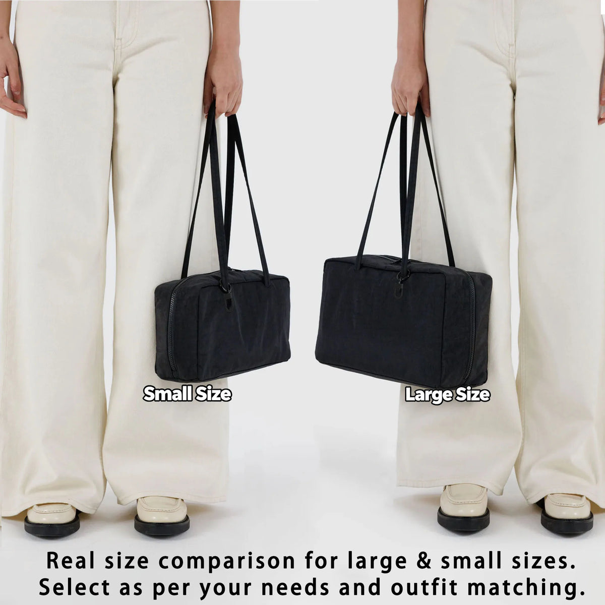 Nylon Tote Bag Bowler Bag Women Shoulder Purse with Keychain Clip, Lightweight Zipper Handbag Daily Work Travel Gym Gift for Mum